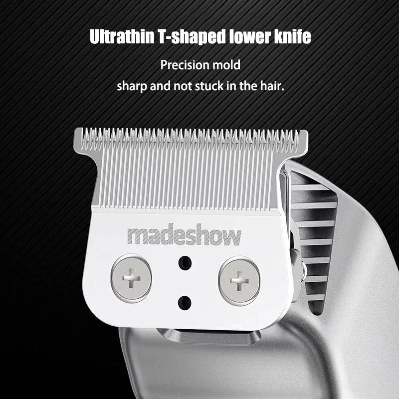 New D0 MadeShow M10M11 Professional Hair Clipper + Trimmer Set 0.1mmHair Cutting Machine Cutting T Blade High Speed High Quality