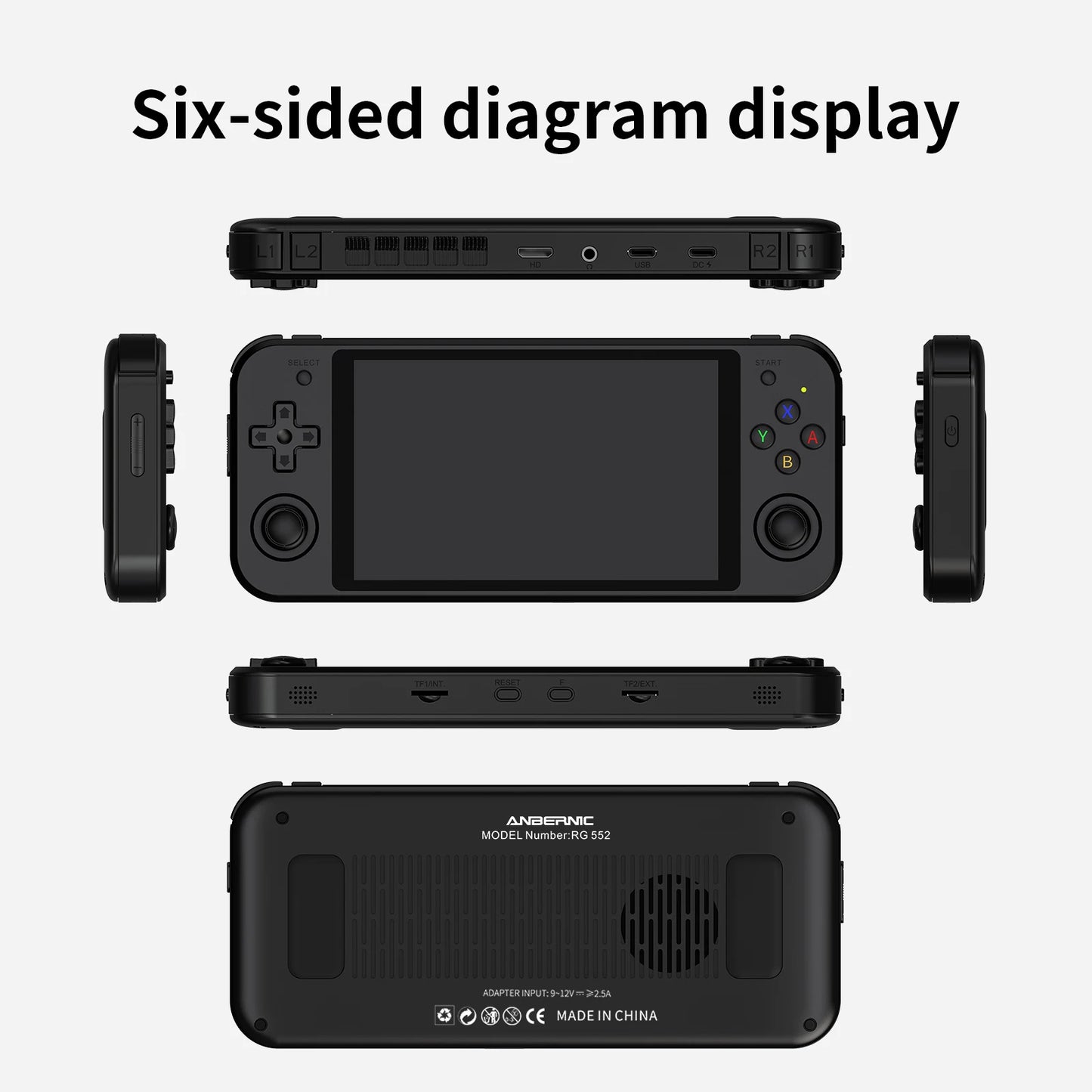 ANBERNIC RG552  Handheld Game Console 5.36‘’ IPS Screen Android Linux Dual Systems Retro Video Game Player Built in 4000+ Games