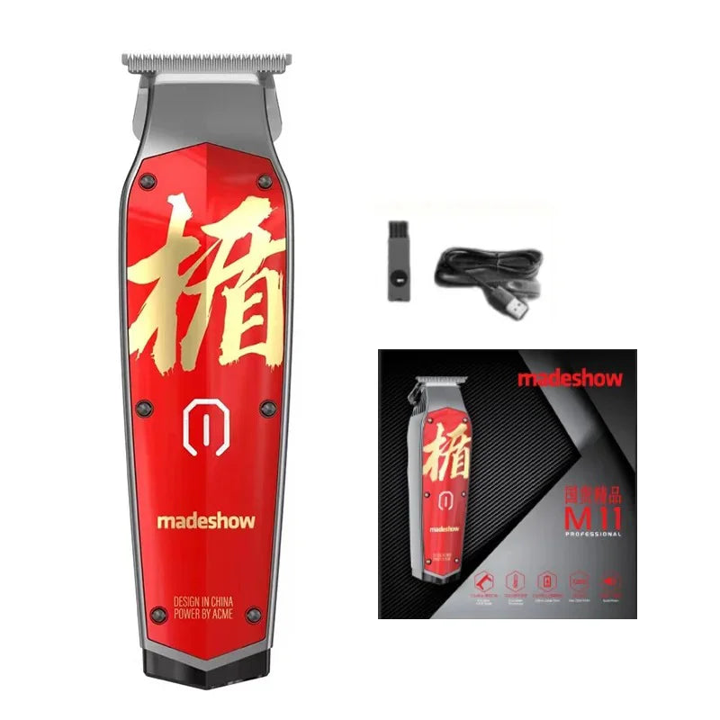 New D0 MadeShow M10M11 Professional Hair Clipper + Trimmer Set 0.1mmHair Cutting Machine Cutting T Blade High Speed High Quality