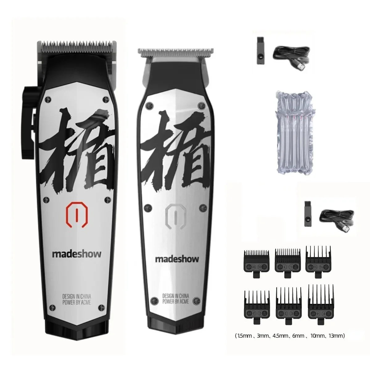 New D0 MadeShow M10M11 Professional Hair Clipper + Trimmer Set 0.1mmHair Cutting Machine Cutting T Blade High Speed High Quality