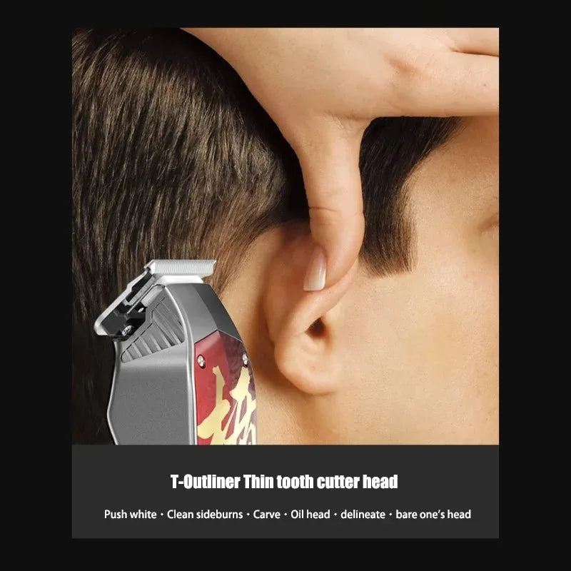 New D0 MadeShow M10M11 Professional Hair Clipper + Trimmer Set 0.1mmHair Cutting Machine Cutting T Blade High Speed High Quality