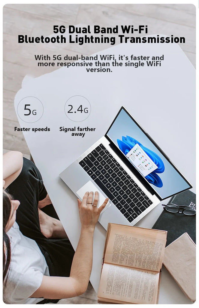 Ultra Slim Laptop Intel Core I7 8650U 14.1 Inch 32GB RAM 2TB SSD Gaming PC for Office Study Windows 11 pro