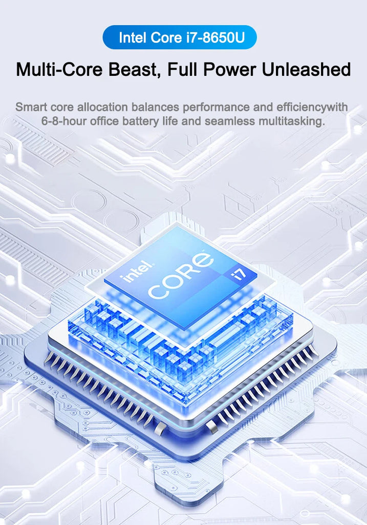 Ultra Slim Laptop Intel Core I7 8650U 14.1 Inch 32GB RAM 2TB SSD Gaming PC for Office Study Windows 11 pro
