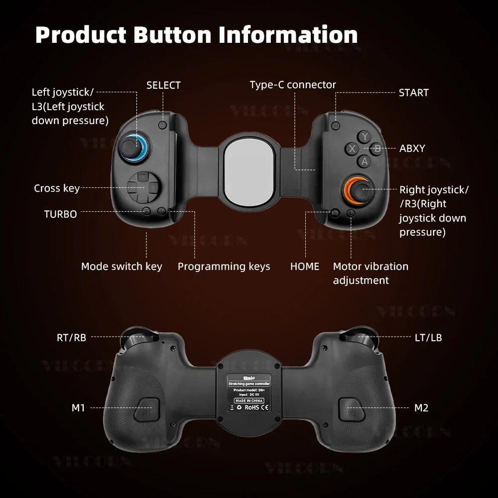 Wireless Gaming Controller For Android iPad Mobile Gamepad For Switch&XBOX Game Pass&Game Streaming Joystick Stretchable To 9.5