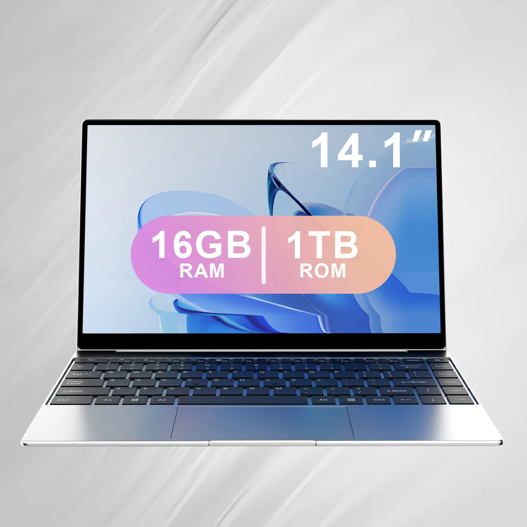 Ultra Slim Laptop 14.1" 16GB RAM 2TB SSD Intel N3700 Gaming PC 1920*1080 Display Office Study Computer PC Windows 11 Pro