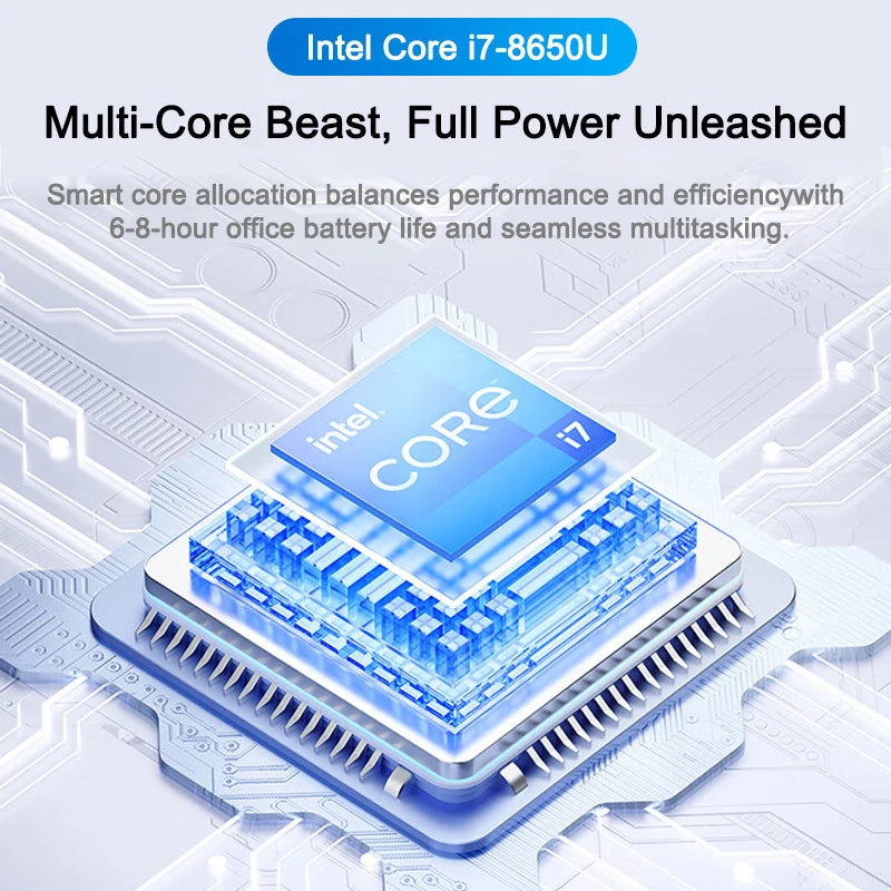 2026 New Ultra Slim 14.1" Laptop Intel Core i7-8650U Windows 11 Pro 32GB RAM 2TB M.2 SSD - Ideal for Office & Study