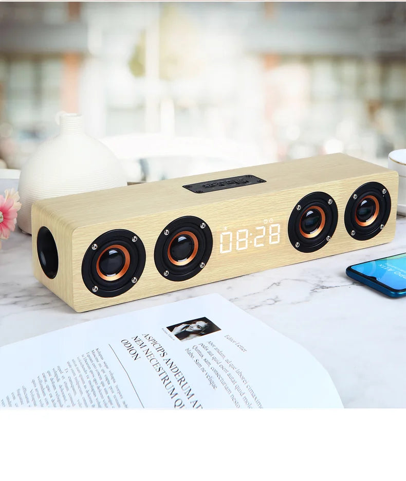 Bluetooth Speaker Portable Powerful Column Home Theater Clock Alarm Computer Speakers Soundbar Subwoofer Boom Box Music Center
