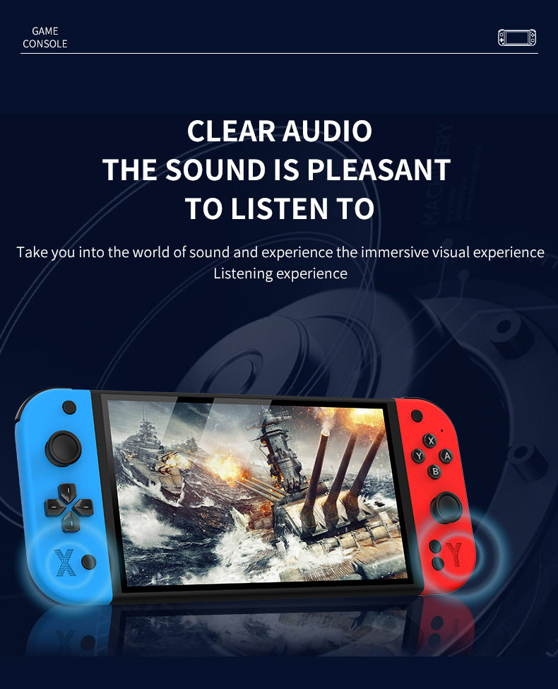 G90 Portable Handheld Game Console 7-inch IPS HD Screen Retro Gaming Arcade for PSP/PS1 64G TV Game Controller For Children Gift