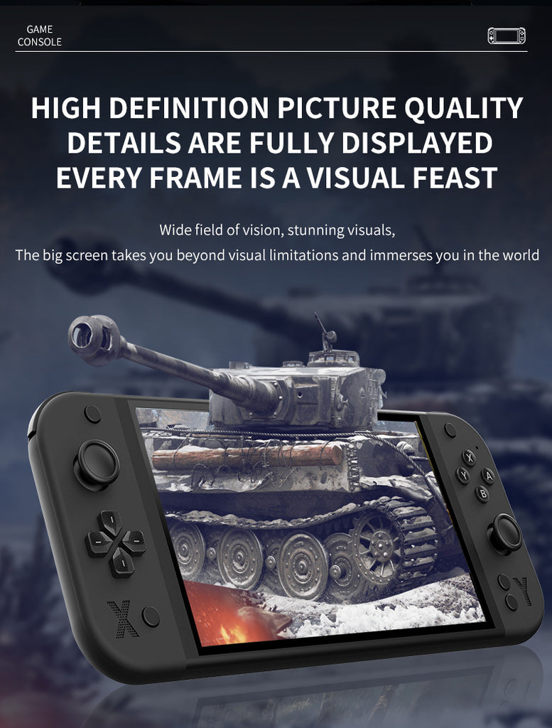 G90 Portable Handheld Game Console 7-inch IPS HD Screen Retro Gaming Arcade for PSP/PS1 64G TV Game Controller For Children Gift
