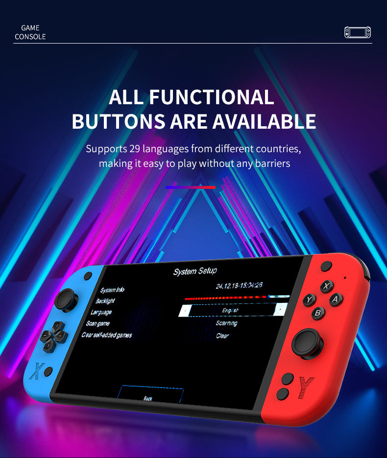 G90 Portable Handheld Game Console 7-inch IPS HD Screen Retro Gaming Arcade for PSP/PS1 64G TV Game Controller For Children Gift