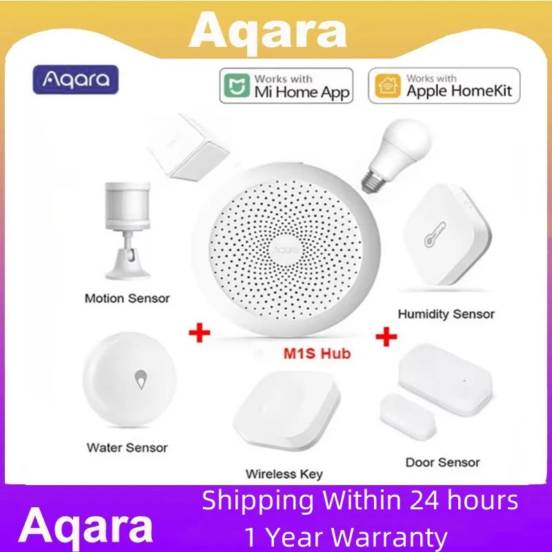 Aqara Smart Home Kits Zigbee Gateway Hub M1S Wireless Switch Lamp Door Motion Temperature Sensor for Mihome Homekit