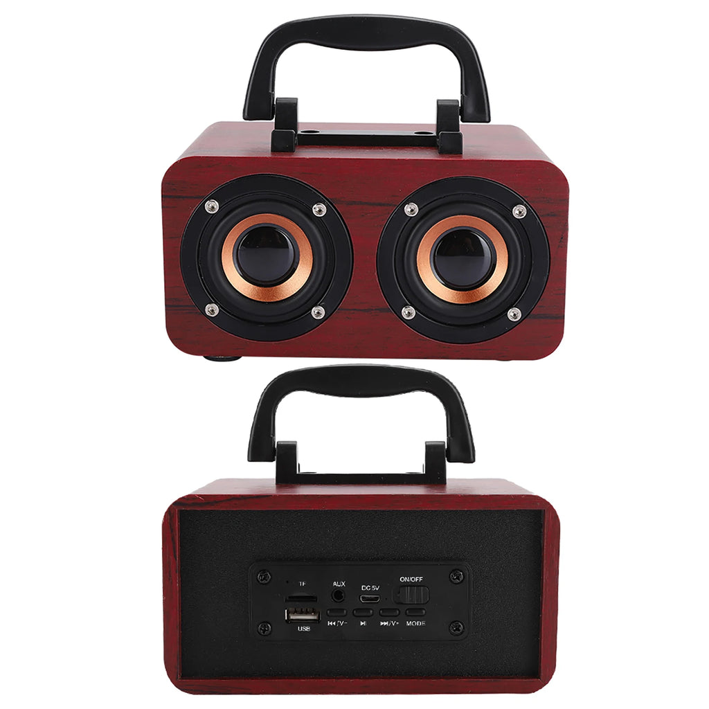Bluetooth Speaker Retro Wooden Wireless Bluetooth Speaker Portable Music Player for Mobile Phone PC