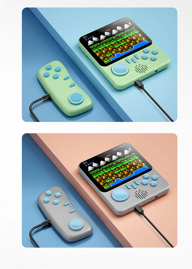 G7 Retro Handheld Game Console, 3.5-Inch LCD,  Built-In 666 Games,Portable Gaming Console, USB Charging Cable, AV Output Cable