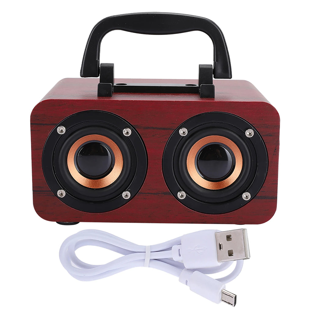Bluetooth Speaker Retro Wooden Wireless Bluetooth Speaker Portable Music Player for Mobile Phone PC