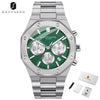 SAPPHERO Men's Watch Waterproof watch Chronograph function Date Glowing Hands Stainless Steel Watch Business  Watch For Men Gift