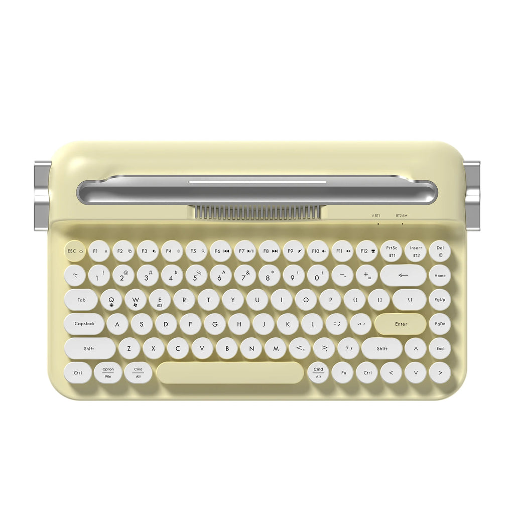 AJAZZ AF84 Multl-Device Keyboard Dual Mode 2.4G/Bluetooth5.0 With Card Slot Bracket Position Typewriter Office Membrane Keyboard