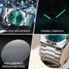 POEDAGAR Luxury Men's Watches Waterproof Luminous Date Week Men Watch Stainless Steel Casual Fashion Quartz Man Wristwatch Reloj