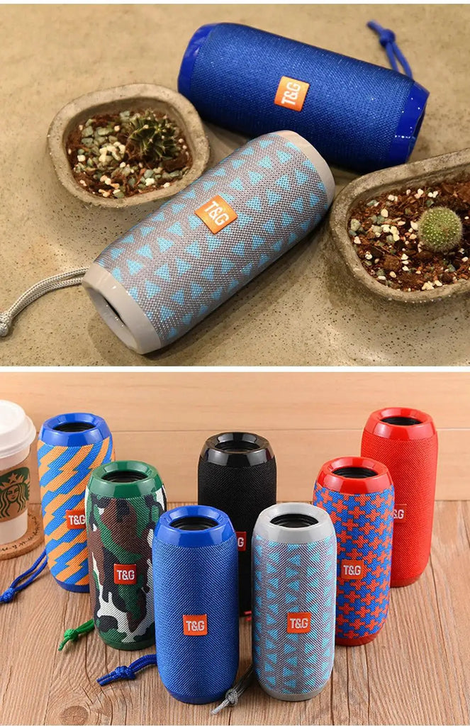 Portable Bluetooth Speaker, Wireless TWS Pairing IPX5Waterproof 1200mAh Battery TF FM Radio with Stereo Bass for Outdoor Use