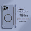 【Iron Plate Glue on Surfce 】Ultra Thin Hard Magnetic Frameless Phone Case For iPhone 15 14 Pro Max 13 12 Mini 11 Pro Max Cover