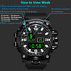 Men's Watch Fashion Sports Electronic Wristwatch Large dial Multifunctional Waterproof Luminous Alarm Kids Male's Military Watch