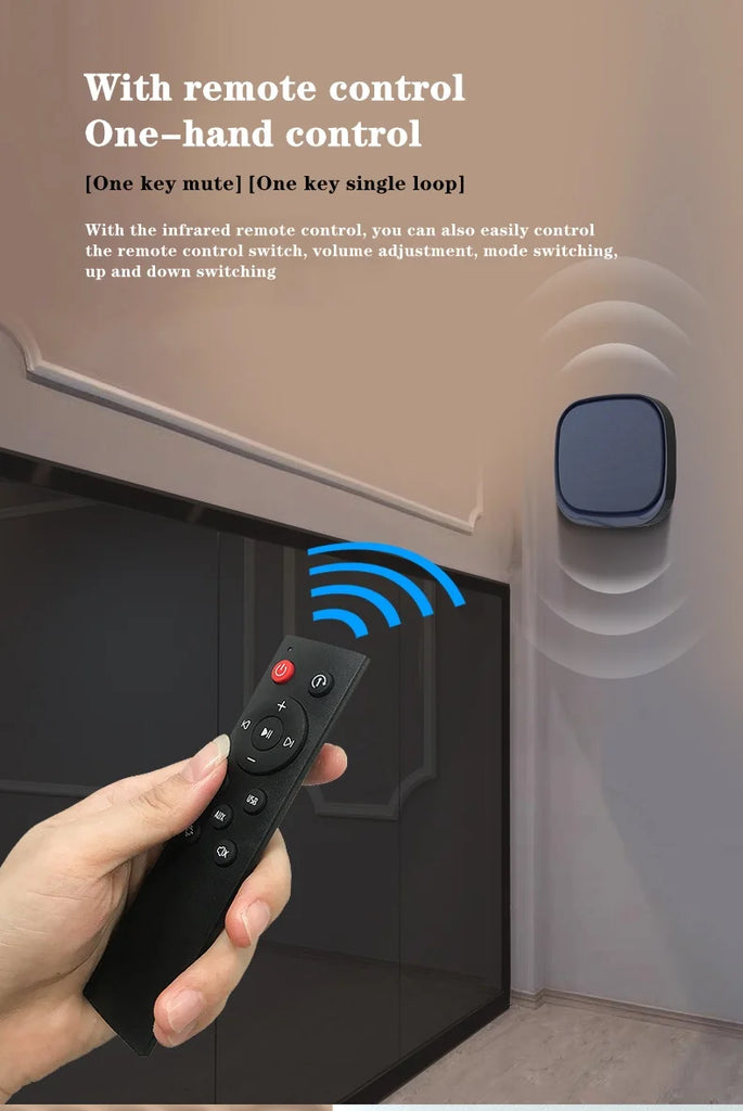 Wireless Bluetooth Speaker Wall-mounted 3D Surround Sound Multifunctional Outdoor Portable Subwoofer Long Battery Life