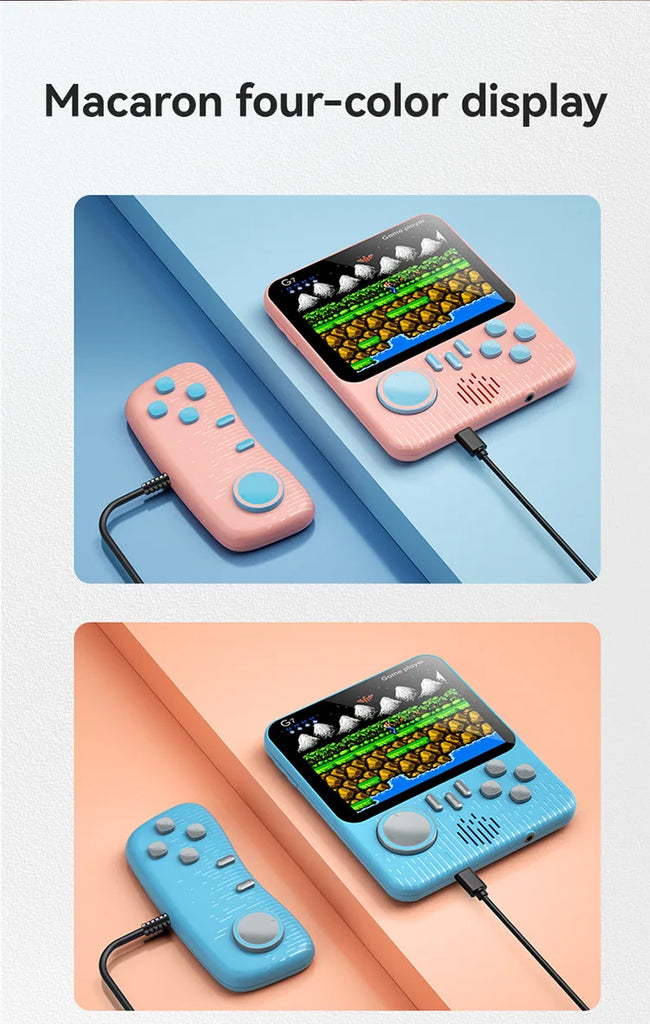 G7 Retro Handheld Game Console, 3.5-Inch LCD,  Built-In 666 Games,Portable Gaming Console, USB Charging Cable, AV Output Cable