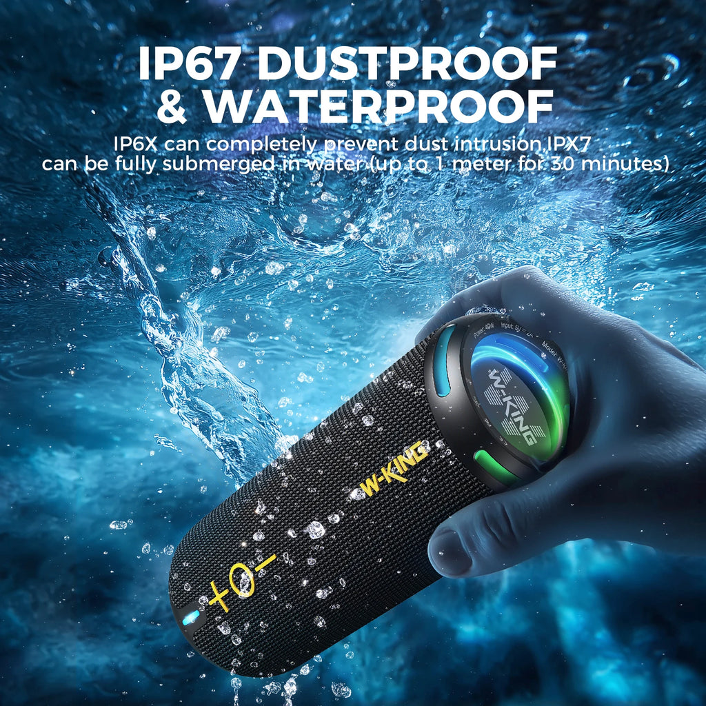 Portable Bluetooth Speaker with Stereo Sound, IPX7 Waterproof, 24-Hour Playtime, Wireless Speaker for Home, Outdoors, Travel