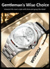 POEDAGAR Fashion Brand Male Wristwatch Waterproof Luminous Stainless Steel Men Clock Date Week Casual Quartz Men's Watches Reloj