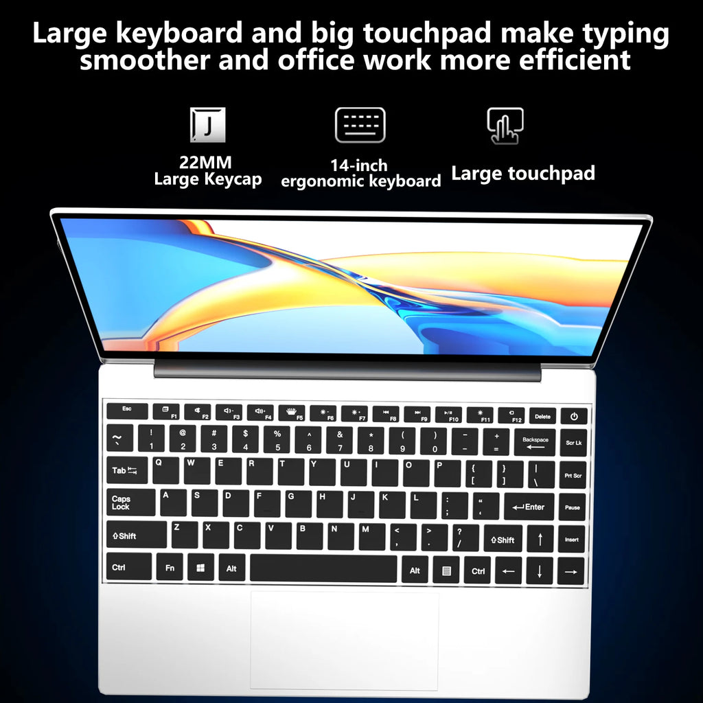 LENO 14.1" Ultra Slim Laptop Intel Core i9-9900 32GB 2TB Gaming Computer PC Windows11 Gamer office Ultra Slim Notebook 1080P HD