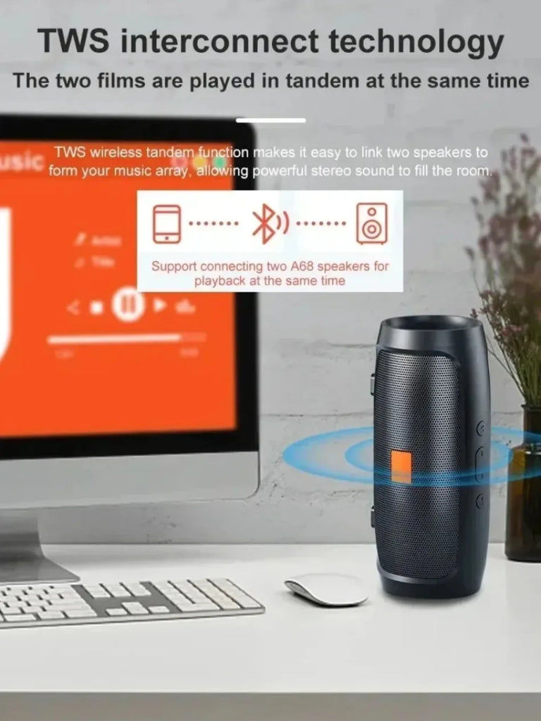 Lenovo Bluetooth Speaker Dual Speaker Stereo TF USB Playback FM Voice Broadcasting Subwoofer Outdoor Wireless Portable Speakers