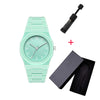 Lightweight Polycarbonate case high tech black men's watch classic simple silicone strap men's quartz watch fashion style clock