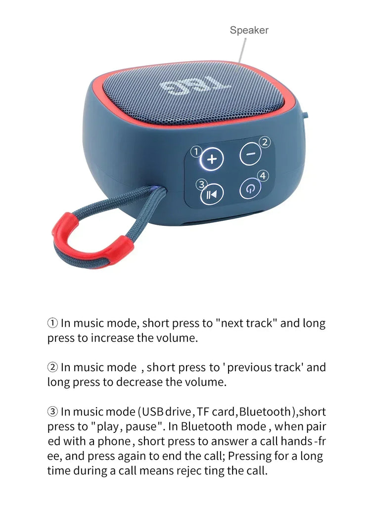 Bluetooth Speaker Mini Portable IPX4 Waterproof Wireless Loudspeaker Support TF FM Card BT TWS Stereo HIFI Sound Box Car Audio