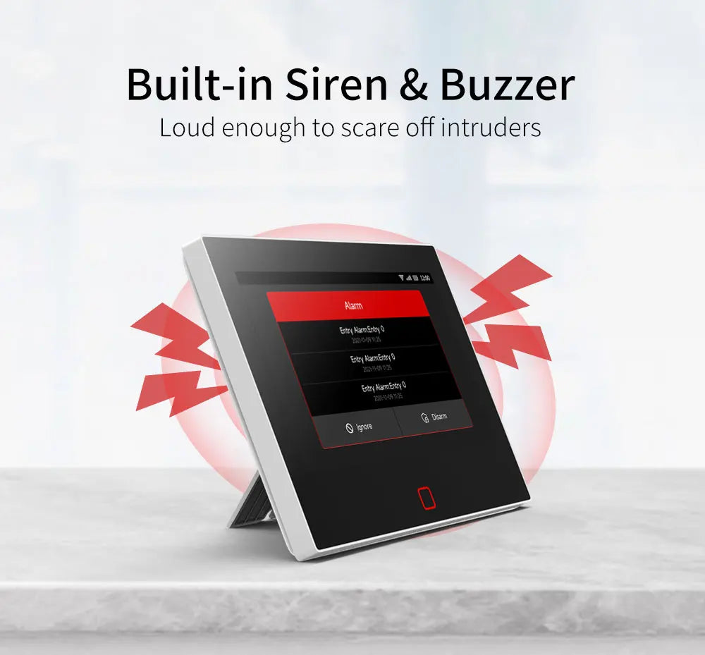 7 inch 4G & WiFi Home Alarm Host System Wireless GSM Big Screen Touch Panel Tuya Smart Security Protection Kit Remote Control