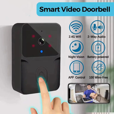NEW HOT Wireless Smart Video Doorbell, Secure Home Monitoring2.4G WiFi Home Security Camera, 2-way Audio, Night Vision, Battery