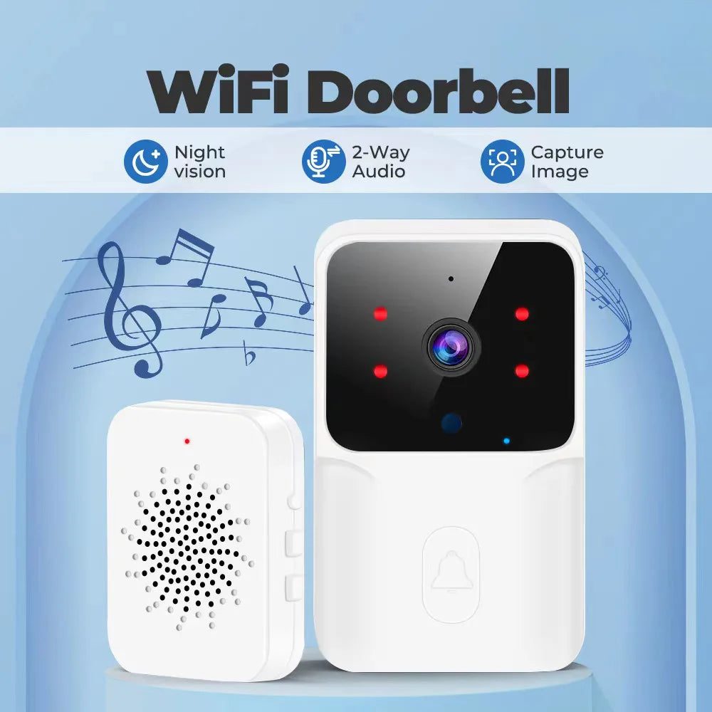 NEW HOT Wireless Smart Video Doorbell, Secure Home Monitoring2.4G WiFi Home Security Camera, 2-way Audio, Night Vision, Battery