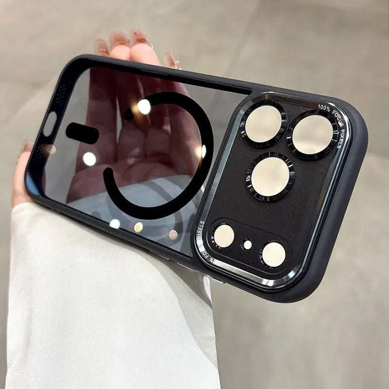 Luxury Transparent for Magsafe Case for IPhone 17 Pro Max 17Air 16 15 14 13 12 11 Pro Max Plating Camera Shockproof Cover