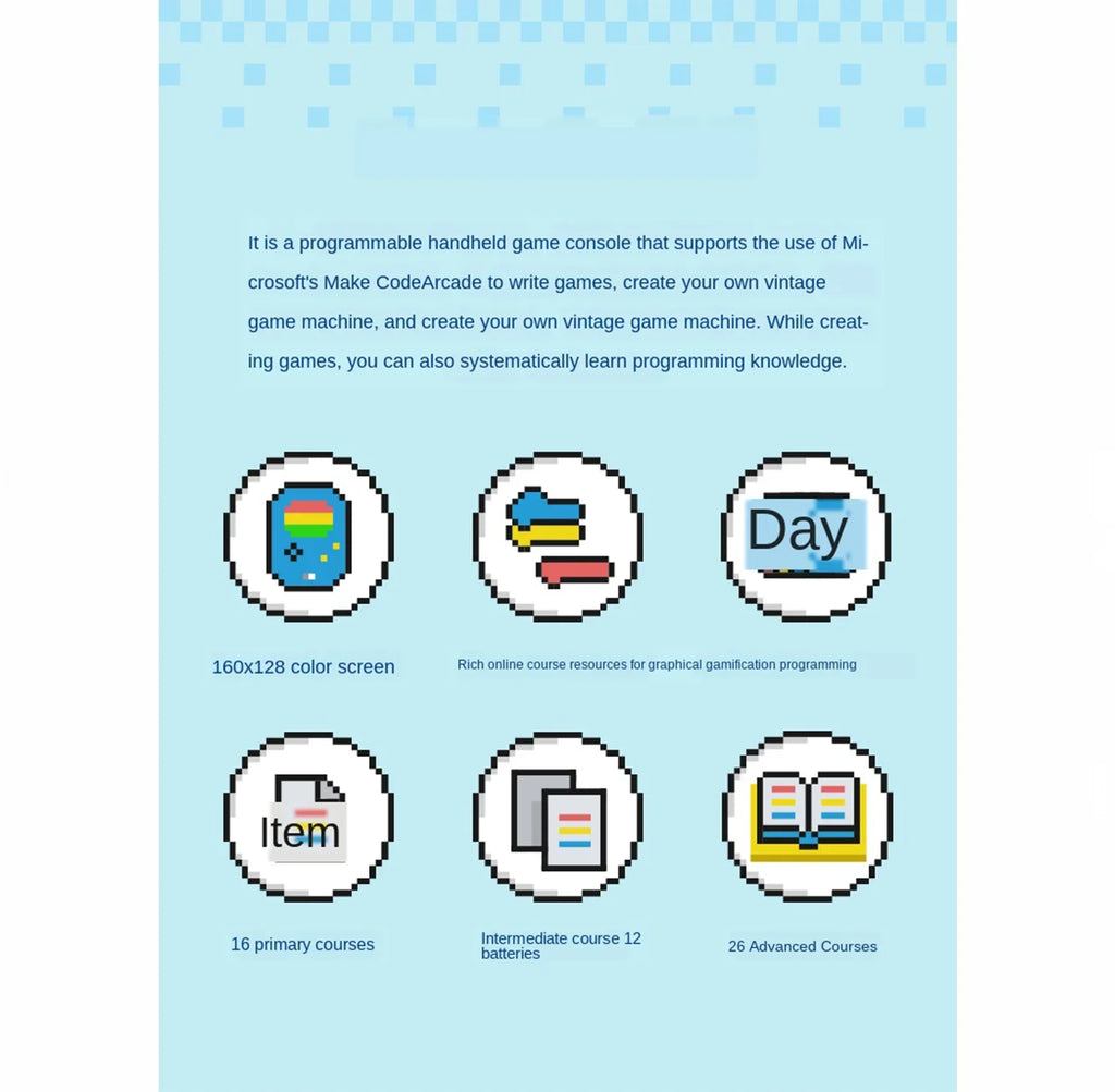 GameGo programmable Game Console Portable Handheld Game Console Kid's Primary Secondary School Programming Toy Teaching Aids