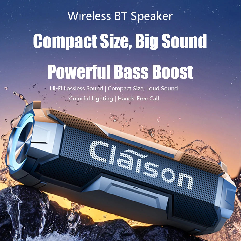 CLAISON Bluetooth 5.3 Speaker | Hi-Fi Deep Bass Waterproof & Long Battery Portable Outdoor Speaker