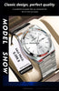 POEDAGAR Luxury Business Man Wristwatch Waterproof Luminous Stainless Steel Men Watch Date Week Fashion Quartz Men's Watches+Box