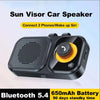 Bluetooth 5.4 Speaker Handsfree Car Kit Sun Visor Clip Wireless Audio Receiver Speakerphone Loud Music Player with Ambient Light