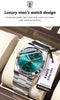 POEDAGAR Luxury Sport Quartz Man Wristwatch Waterproof Luminous Date Week Men Watches Stainless Steel Men's Watch Male Reloj+box