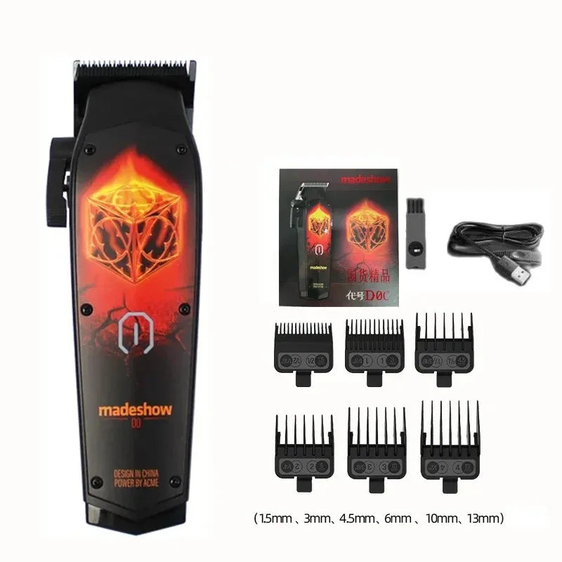 New D0 MadeShow M10M11 Professional Hair Clipper + Trimmer Set 0.1mmHair Cutting Machine Cutting T Blade High Speed High Quality