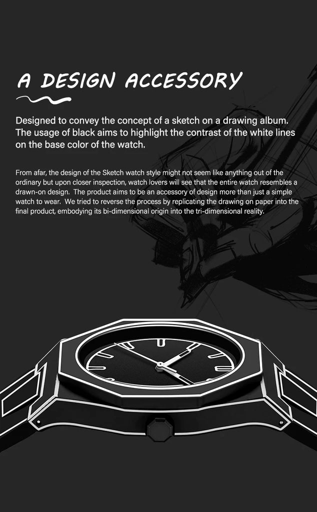Lightweight Polycarbonate case high tech black men's watch classic simple silicone strap men's quartz watch fashion style clock