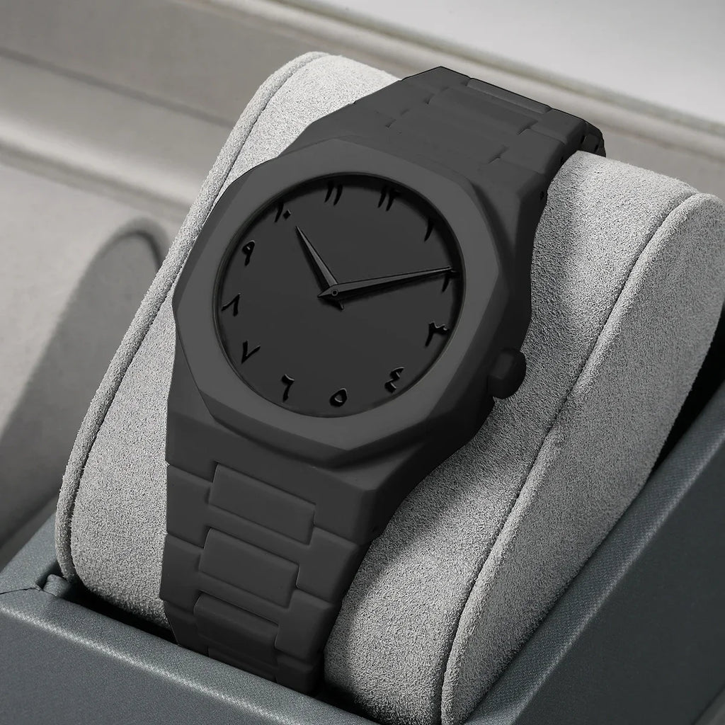 New Trend Fashion Men Watch Business Men Quartz Watch Classic Waterproof Round Watches Art Arabic Digital Dial Men's Clock