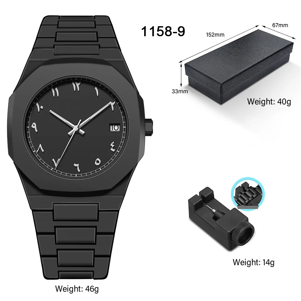 Men's Classic Business Watch Arabic Numerals Polycarbonate Quartz Watch Fashion Sports Watch Slim Waterproof Clock