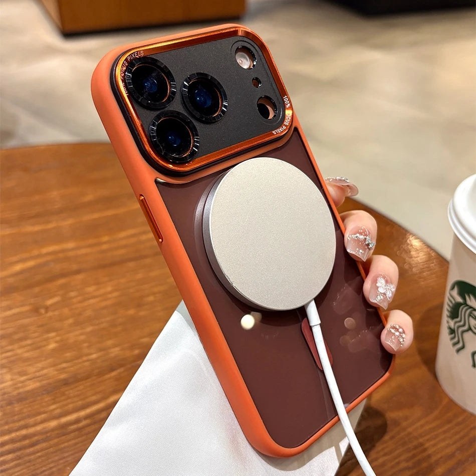 Luxury Transparent for Magsafe Case for IPhone 17 Pro Max 17Air 16 15 14 13 12 11 Pro Max Plating Camera Shockproof Cover