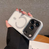 Luxury Transparent for Magsafe Case for IPhone 17 Pro Max 17Air 16 15 14 13 12 11 Pro Max Plating Camera Shockproof Cover