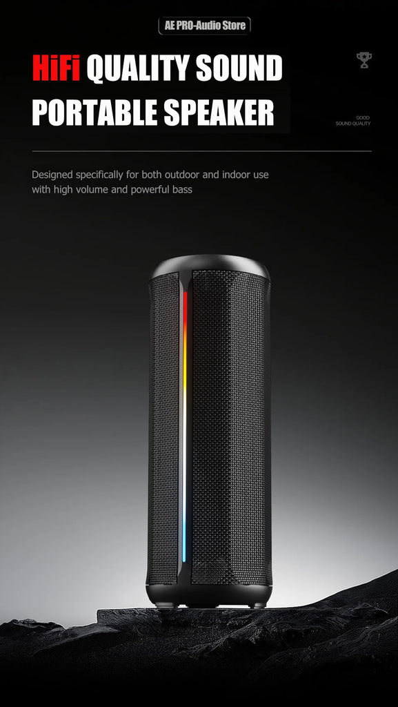 Bluetooth Speaker Wireless LoudSound Subwoofer Outdoor Portable Heavy Bass Fabric Speaker TWS Stereo RGB Ambient Light Speakers