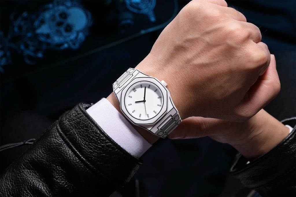 Lightweight Polycarbonate case high tech black men's watch classic simple silicone strap men's quartz watch fashion style clock