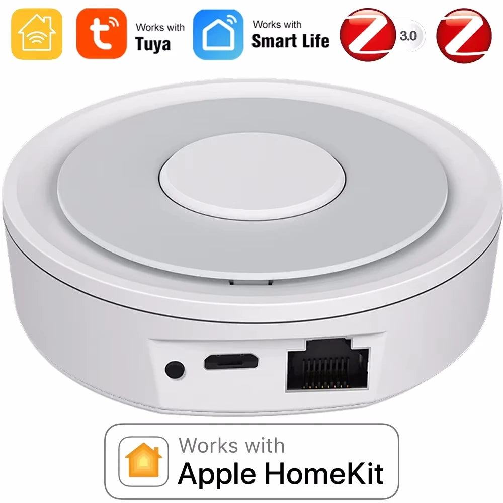 Tuya Smart ZigBee Wireless/Wired Gateway Hub Bridge Remote Linkage Devices WiFi Central Control Host Works With Smart Life APP